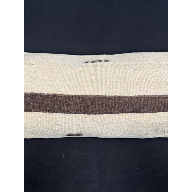 Contemporary Turkish Hemp Pillow Cushion Natural Beige Brown Cushion Cover 14"x40" For Sale - Image 3 of 4