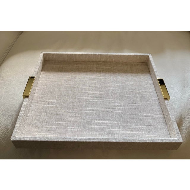 Linen Decorative Tray For Sale - Image 4 of 7