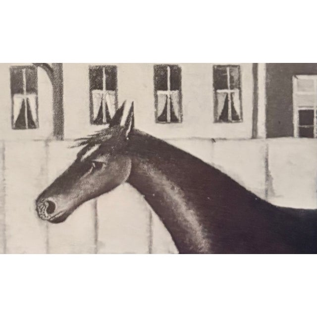 Charcoal Early 20th Century Reproduction Print Race Horse Charcoal Drawing Signed by Artist For Sale - Image 8 of 11