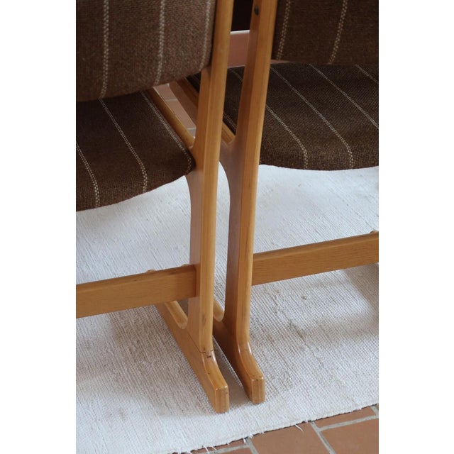 Dining Chairs in Beech and Striped Fabric from Farstrup Møbler, Denmark, 1970s, Set of 4 For Sale - Image 9 of 17