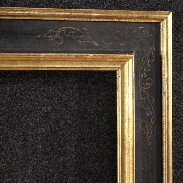 20th Century Tuscan Lacquered, Gilded and Painted Frame, 1960s For Sale - Image 4 of 13