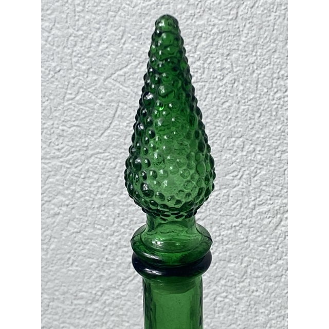 Forest Green Italian Empoli Glass Carafe For Sale - Image 8 of 14