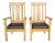 Early 20th Century 2 Matching 1910 Mission Quarter Sawn Oak & Removable Leather Seat Arm Chairs For Sale