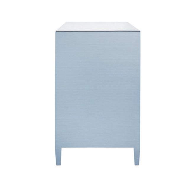 Worlds Away Matthew Izzo Home Carnegie Light Blue Seven Drawer Chest With Brass Knobs For Sale - Image 4 of 8