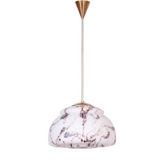 Mid-Century Modern Pendant Light in Chrome and Brass by Kamenický Šenov, Czech, 1960s For Sale