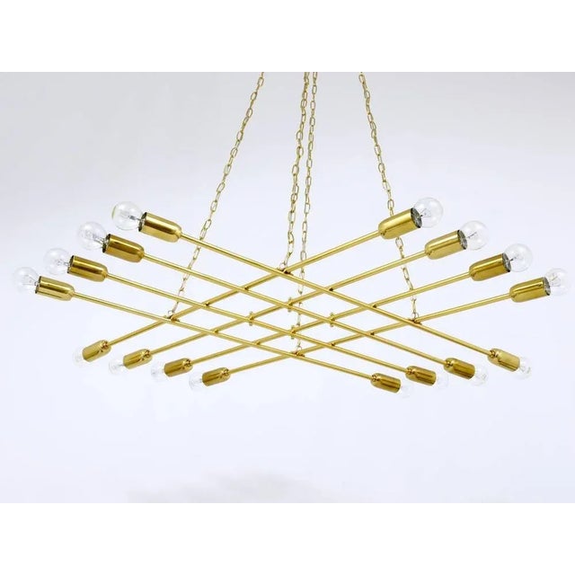 Austrian Brass Chandelier from Rupert Nikoll, 1950s For Sale - Image 3 of 11