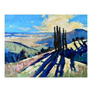 Contemporary Oil Painting Landscape Cypress Shadows