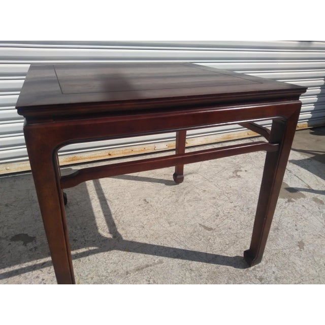 Henredon Henredon Walnut Ming Style Side Table For Sale - Image 4 of 7