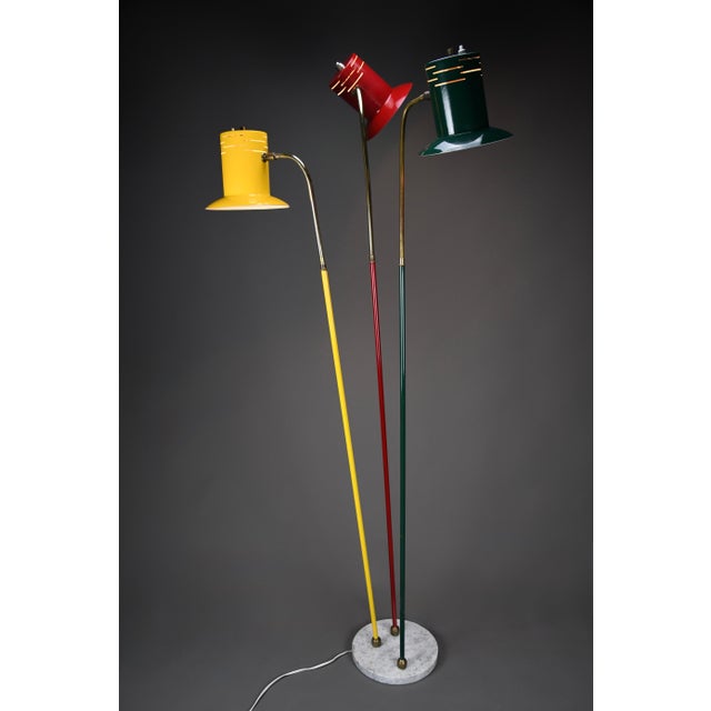 Mid-Century Modern Italian Red Green and Yellow Floor Lamp, 1950 For Sale - Image 10 of 18