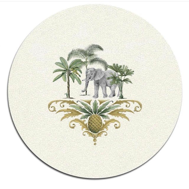 Vintage "Safari Serenade" Circular Placemats - Set of 4 For Sale In West Palm - Image 6 of 11