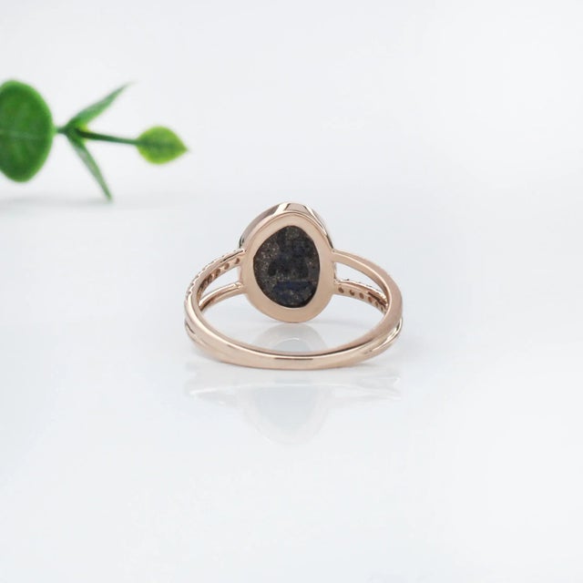 1.8ct Boulder Opal Ring W Earth Mined Diamonds in Solid 14k Gold Size 6.75 For Sale - Image 4 of 7