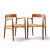 Niels Moller Model 57 Mid Century Danish Teak and Rope Captains Dining Chairs - Pair Each chair measures: 22.75 wide x 21...