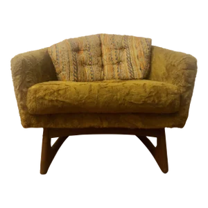 Adrian Pearsall for Craft Mid-Century Walnut Barrel Shaped Low Sculptural Lounge Chair