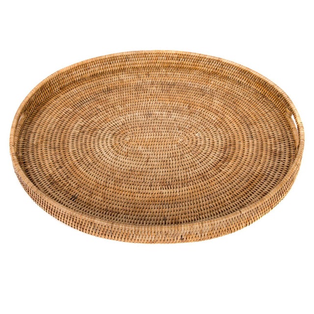 Artifacts Rattan Oval Tray For Sale