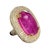 Red 23.61 CTW Mid-Century Burmese Ruby & Diamond 18k Yellow Gold Ring, Size 4 For Sale - Image 8 of 13