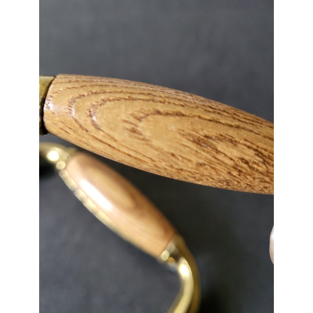 Vintage Belwith Brass & Oak Wood Cabinet Drawer Pulls For Sale - Image 10 of 10