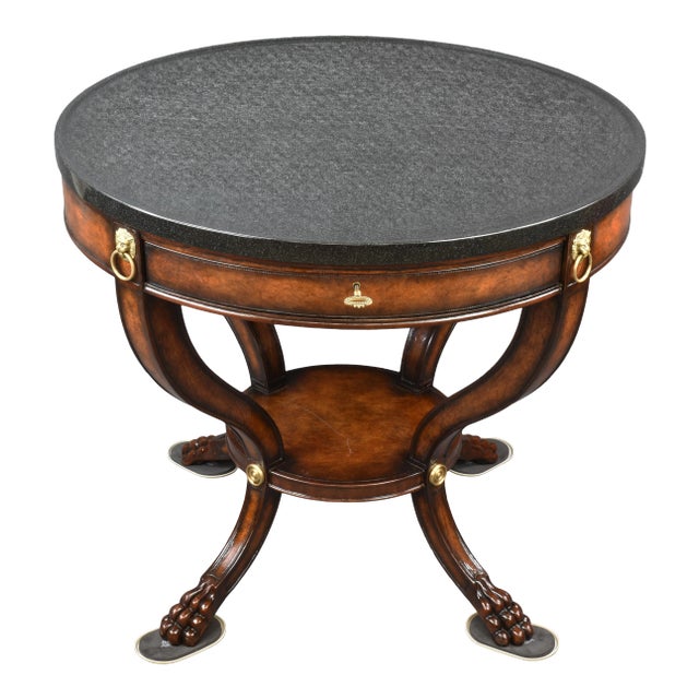 1970s Traditional Chippendale Style Marble Top Center Table For Sale