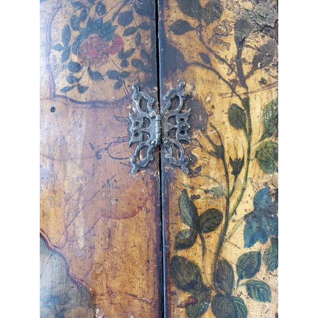 Late 18th Century Late 18th Century Dutch Bow Front Painted Pine Corner Cupboard With Butterfly Hinges For Sale - Image 5 of 8