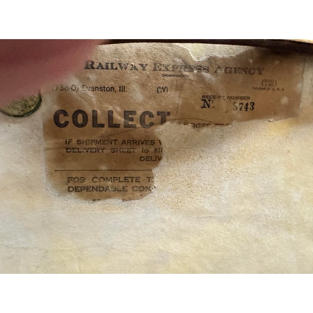 Ivory Early 20th Century Oshkosh Wardrobe Steamer Trunk With Original Interior & Diamond Inlay For Sale - Image 8 of 12