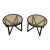 Contemporary Round Glass Top Occasional Tables - A Pair For Sale