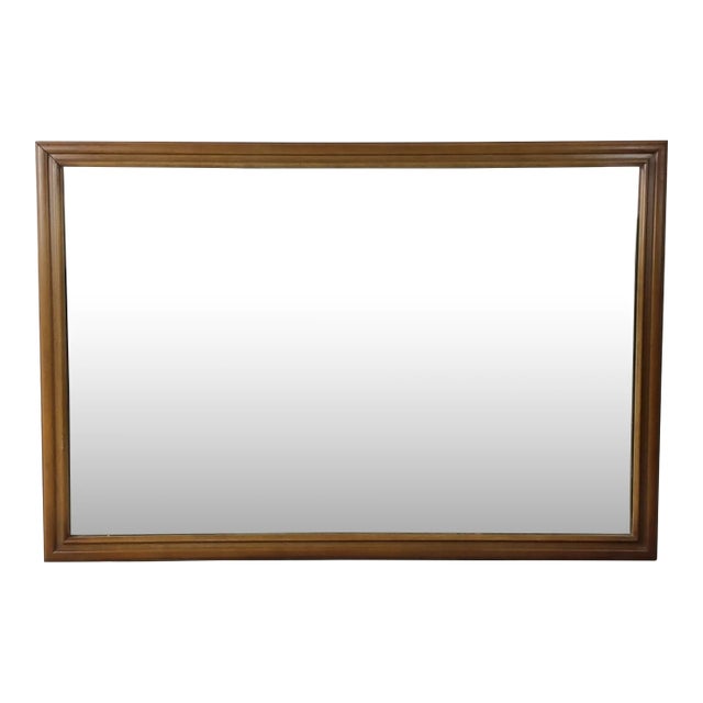 Mid Century Modern Mirror With Rectangular Walnut Frame For Sale