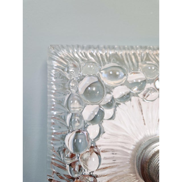1970s Space Age Wall Sconce in Clear Pressed Molded Glass, 1970s For Sale - Image 5 of 13