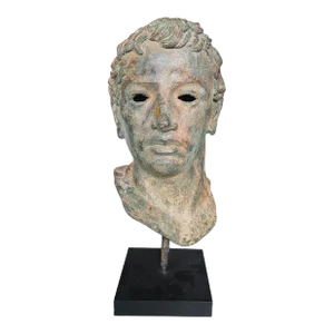 Mid 20th Century Ancient Style Greek Neoclassical Bronze Bust
