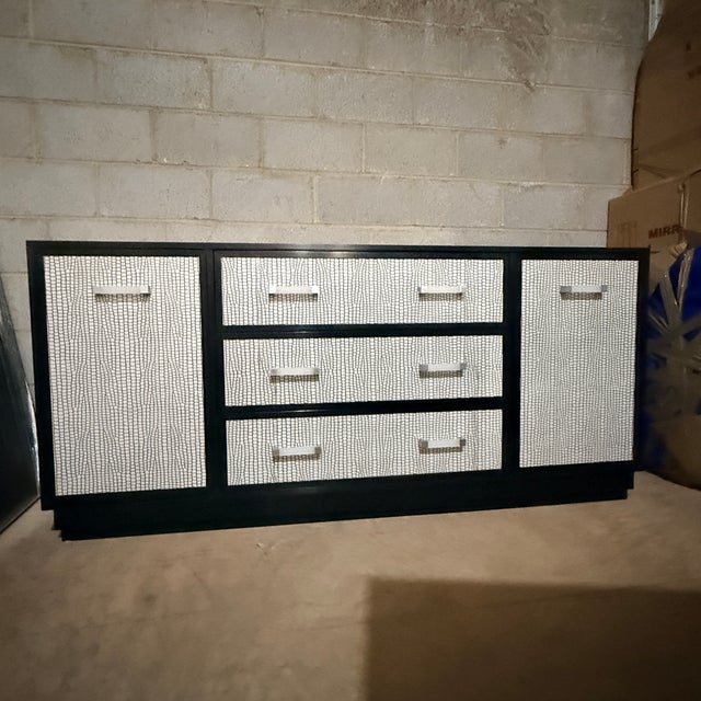 Kindel Embossed Leather Credenza For Sale - Image 9 of 11