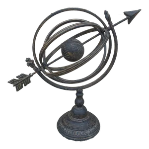 Vintage French Country Iron Garden Armillary Sundial