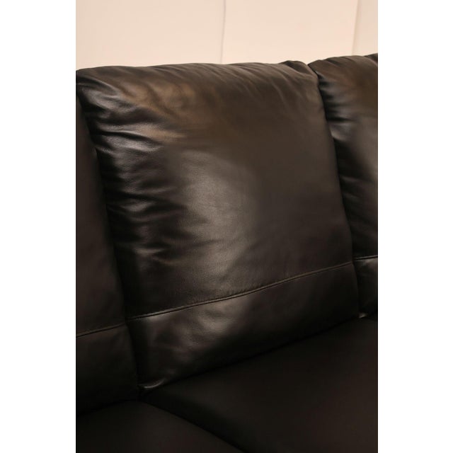 Italsofa Pair of Black Leather Sofas For Sale - Image 12 of 18