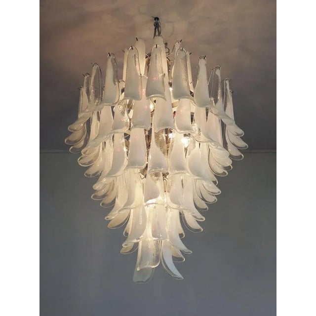 1980s Vintage Murano Glass Chandelier with Glass Petals, 1983 For Sale - Image 5 of 13