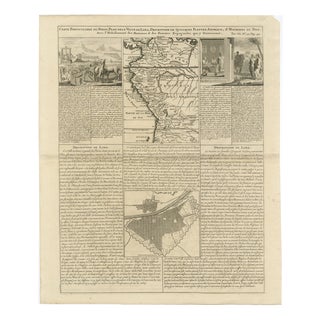 Antique Map of Peru Lima by Henri Abraham Chatelain, 1719 For Sale