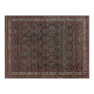 Antique Persian Tabriz Botanic Handmade Wool Rug