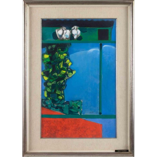Carlo Quattrucci, Abstract Composition, 1965, Oil Painting on Canvas, Framed For Sale