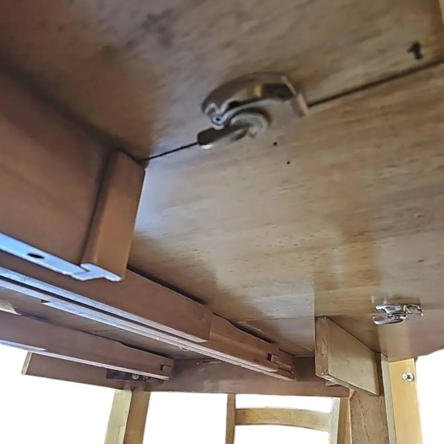 Viintage Amish Style Expandable Rustic Farmhouse Kitchen Table and 4 Ladderback Chairs For Sale - Image 12 of 12