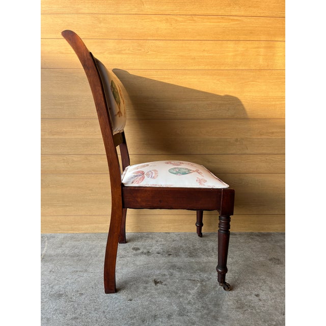 Antique Accent Chair With Faberge Upholstery For Sale In Philadelphia - Image 6 of 11