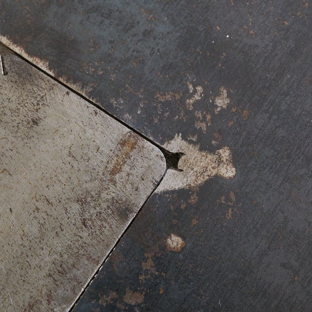 French Industrial Steel Console Table with Gear Detail, 1950s For Sale - Image 11 of 11
