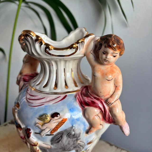 Gold Vintage Ceramic Vase from Capodimonte, 1950s For Sale - Image 8 of 13