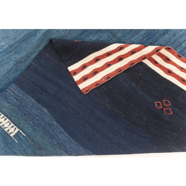 Blue Contemporary Blue Kilim Rug by Doris Leslie Blau For Sale - Image 8 of 8