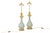 Pair of celadon porcelain lamps, solid color. Gilded and chiseled bronze, wavy at the top of the mount. French work...
