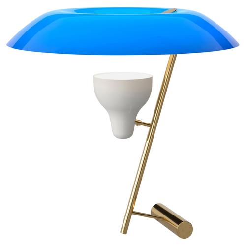 Model 548 Lamp in Polished Brass with Blue Diffuser by Gino Sarfatti for Astep For Sale - Image 13 of 13