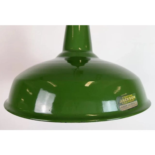 Industrial Green Enamel Factory Pendant Lamp from Jackson Electrical Co., 1960s For Sale - Image 4 of 18