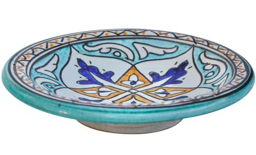 Mid 20th Century Andalusian Colorful Arabesque-Patterned Ceramic Plate