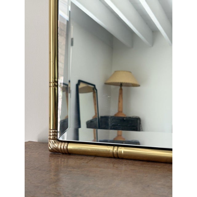 1960s Hollywood Regency Brass Wall Mirror, 1960s For Sale - Image 5 of 10