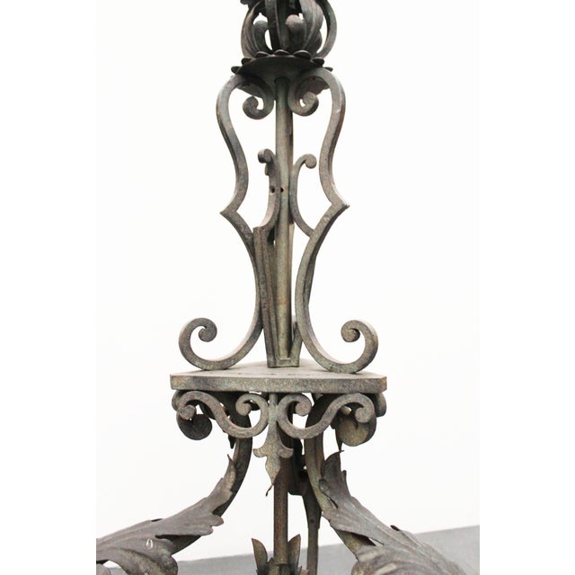 Antique Wrought Iron Floor Lamp, 1890s For Sale - Image 9 of 18