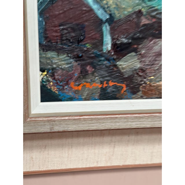 Bertil Wahlberg, Coastal Village, 1950s, Oil on Canvas, Framed For Sale - Image 5 of 18