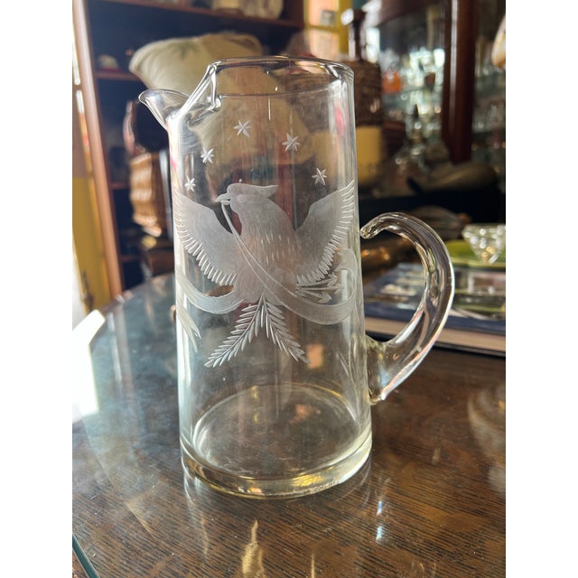 Vintage Low Ball Rocks Whiskey Glasses With American Eagle & Stars - Set of 5 For Sale - Image 4 of 4