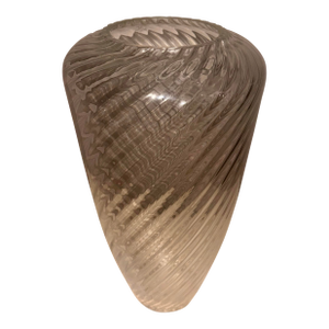 Signed Cenedese Murano Monumental Swirl Glass Vase, 22” Tall