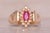 The Stockport: Vintage 1980's Ruby Navette Ring with Natural Diamonds For Sale - Image 9 of 11