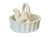 Vintage Italian White Ceramic Squirrel Basket Bowl – Handcrafted Stoneware Candy Dish with Basket Weave Design, Made in...